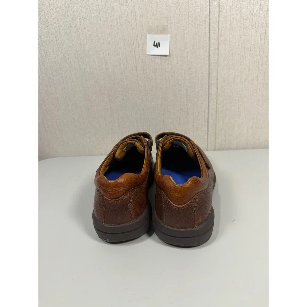 Dr. Comfort Scott Brown Leather Orthopedic Shoes 10.5 XW Hook Loop STK 9020 Men